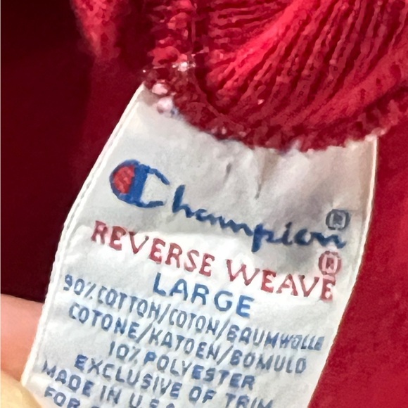 Vintage Champion Reverse Weave Red Crewneck Pullover 1980s Sweatshirt - Picture 4 of 4